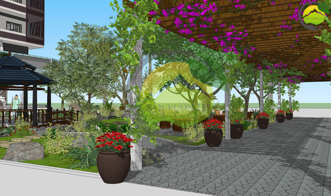 Thiết kế sân vườn đẹp trước nhà 6