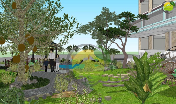 Thiết kế sân vườn đẹp trước nhà 4