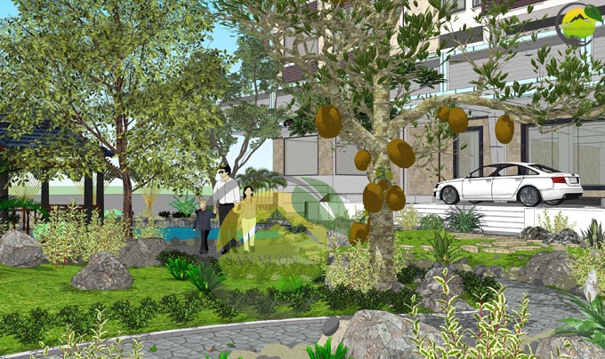 Thiết kế sân vườn đẹp trước nhà 3