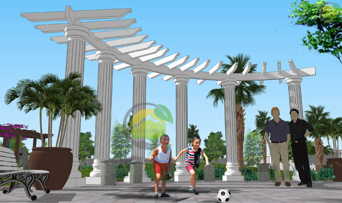 Thiết kế sân vườn biệt thự mái thái tại Sóc Sơn 8