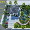 Mẫu thiết kế nhà vườn 1 tầng dưới 1000m2
