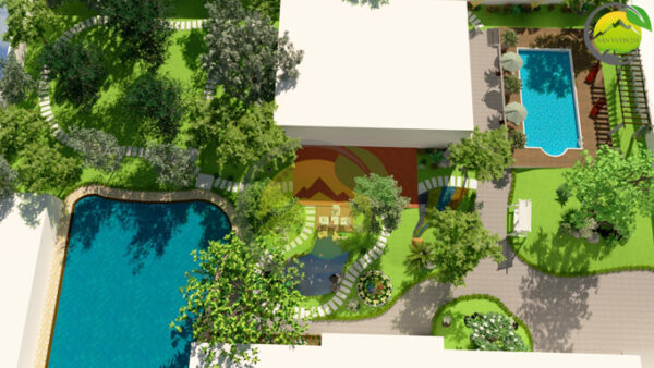 Thiết kế sân vườn tiểu cảnh tại Quốc Oai Hà Nội 1