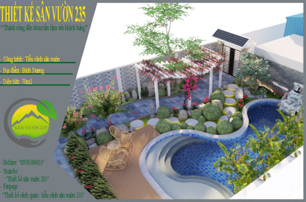 Mẫu thiết kế sân vườn tiểu cảnh tại Bình Dương
