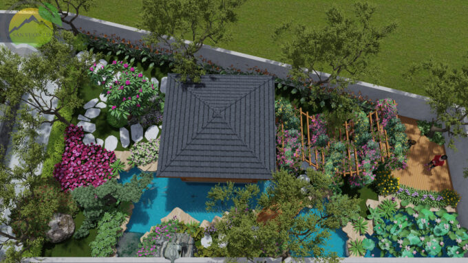 Mẫu thiết kế cho khu vườn sau nhà