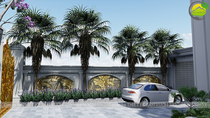 Mẫu thiết kế sân vườn biệt thự tân cổ điển tại Hà Nội 2