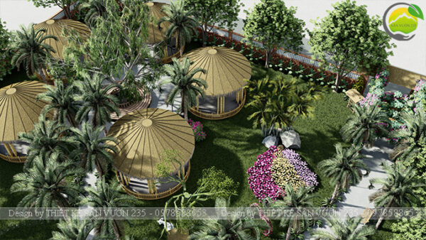 Mẫu thiết kế sân vườn cafe tại Quốc Oai - Hà Nội 14