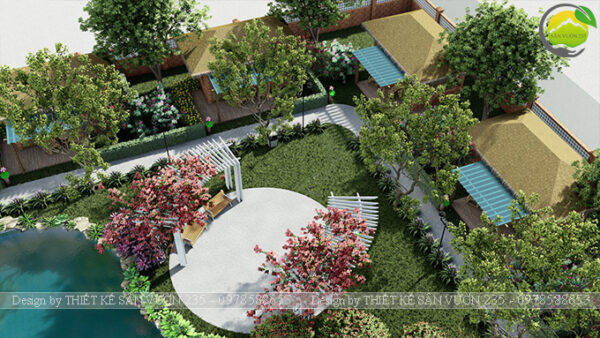 Mẫu thiết kế sân vườn cafe tại Quốc Oai - Hà Nội 16