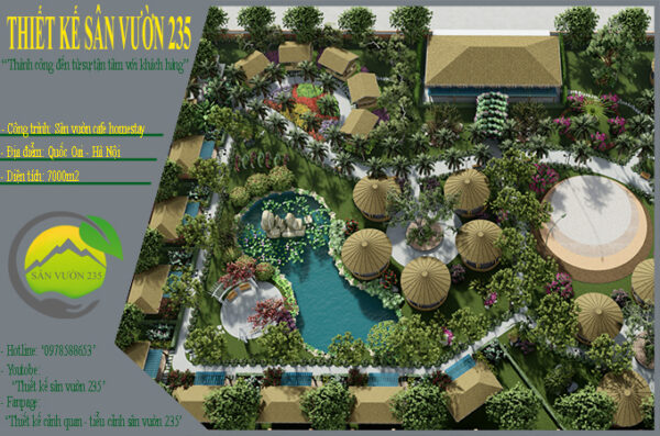 Mẫu thiết kế sân vườn cafe tại Quốc Oai - Hà Nội