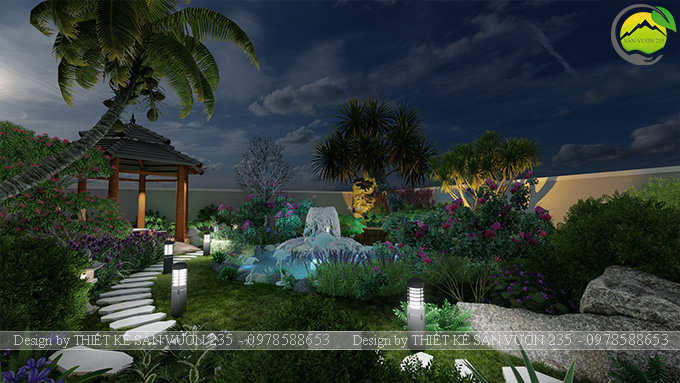 Mẫu thiết kế sân vườn nhà hàng tại Hà Nam 9
