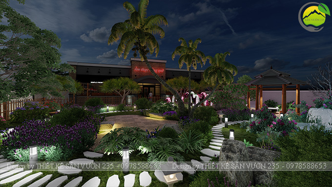 Mẫu thiết kế sân vườn nhà hàng tại Hà Nam 10