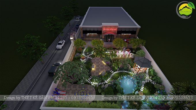 Mẫu thiết kế sân vườn nhà hàng tại Hà Nam 11