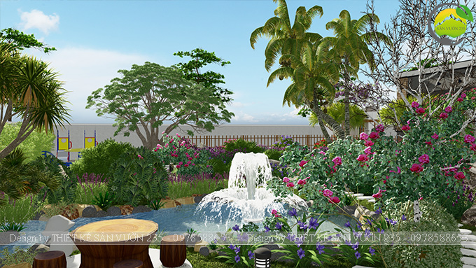 Mẫu thiết kế sân vườn nhà hàng tại Hà Nam 1