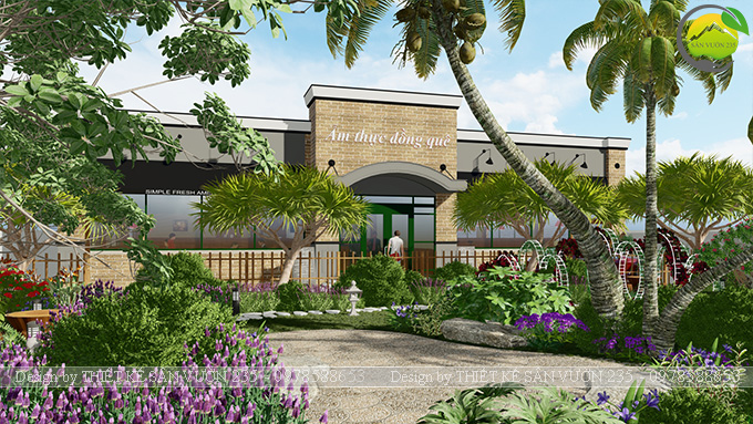 Mẫu thiết kế sân vườn nhà hàng tại Hà Nam 2