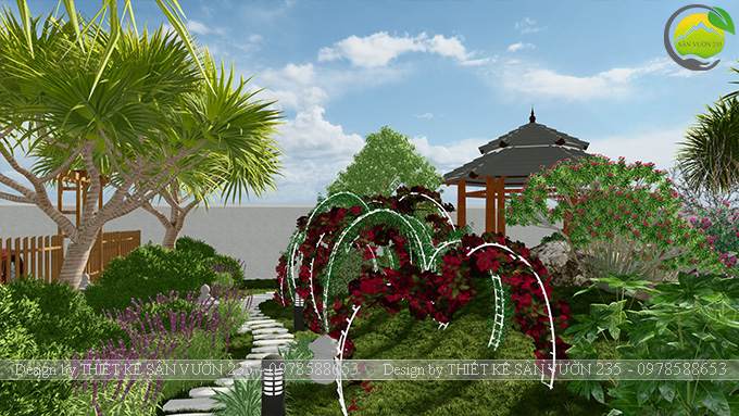 Mẫu thiết kế sân vườn nhà hàng tại Hà Nam 3