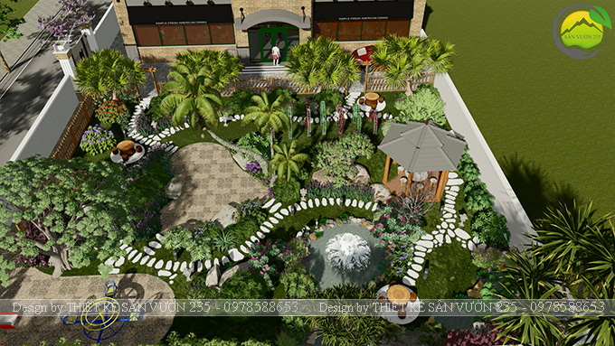 Mẫu thiết kế sân vườn nhà hàng tại Hà Nam 5
