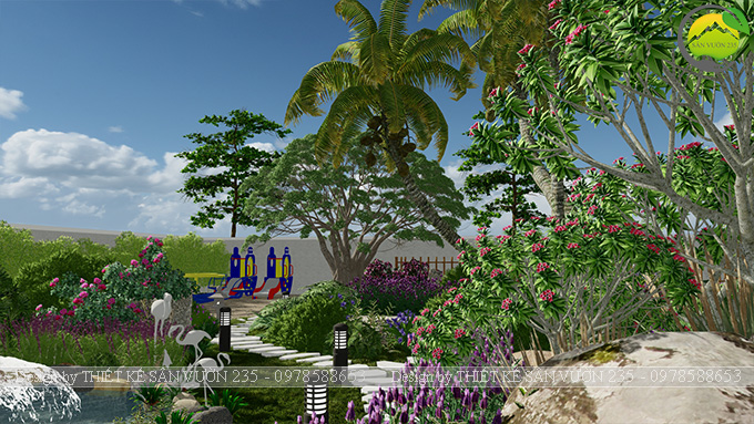 Mẫu thiết kế sân vườn nhà hàng tại Hà Nam 7