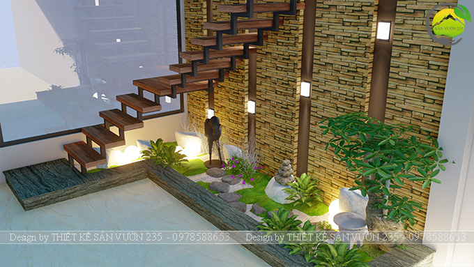 Mẫu thiết kế tiểu cảnh gầm cầu thang tại Sài Gòn 5
