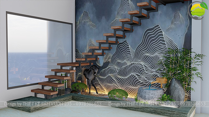 Mẫu thiết kế tiểu cảnh gầm cầu thang tại Sài Gòn 6