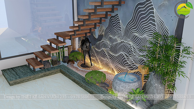 Mẫu thiết kế tiểu cảnh gầm cầu thang tại Sài Gòn 7