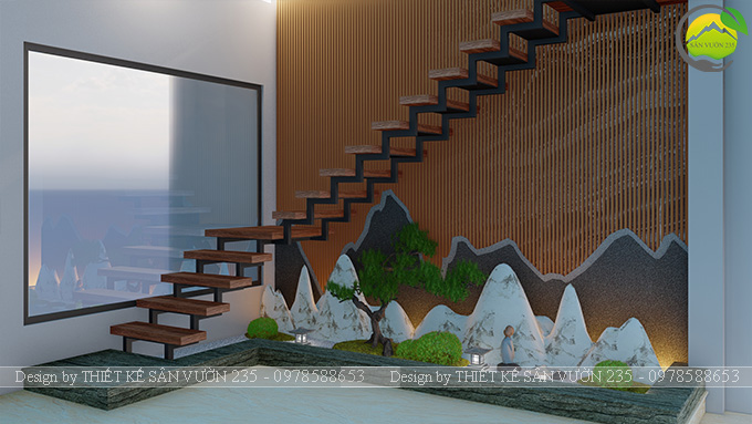 Mẫu thiết kế tiểu cảnh gầm cầu thang tại Sài Gòn 10