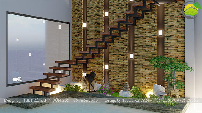 Mẫu thiết kế tiểu cảnh gầm cầu thang tại Sài Gòn 4