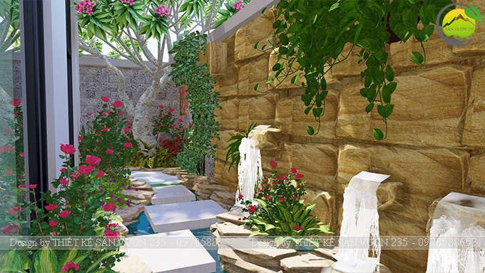 Mẫu thiết kế tiểu cảnh lối đi ngoài nhà tại Sài Gòn 6