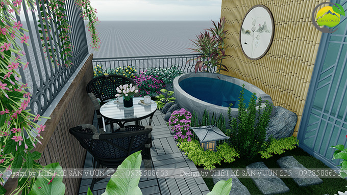 Mẫu thiết kế tiểu cảnh sân thượng tại Thanh Xuân - Hà Nội 14