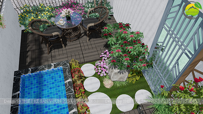 Mẫu thiết kế tiểu cảnh sân thượng tại Thanh Xuân - Hà Nội 1