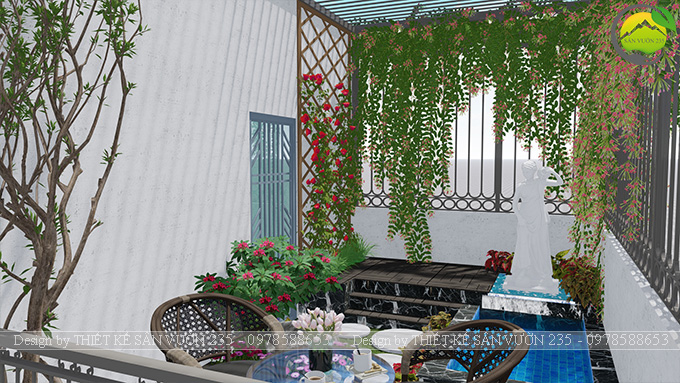 Mẫu thiết kế tiểu cảnh sân thượng tại Thanh Xuân - Hà Nội 4