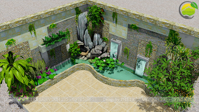 Mẫu thiết kế tiểu cảnh trang trí tường tại Sai Gòn 2