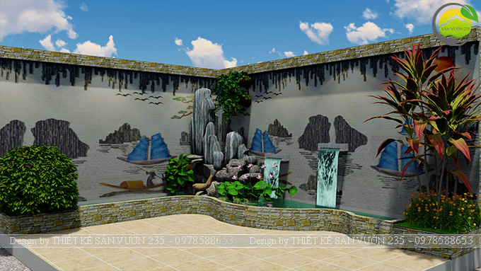 Mẫu thiết kế tiểu cảnh trang trí tường tại Sai Gòn 9