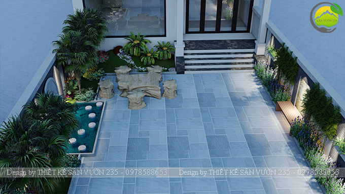 Mẫu thiết kế tiểu cảnh trước nhà tại Sài Gòn 1