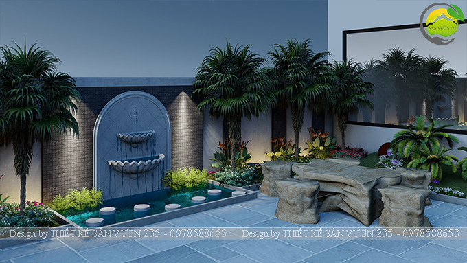 Mẫu thiết kế tiểu cảnh trước nhà tại Sài Gòn 2