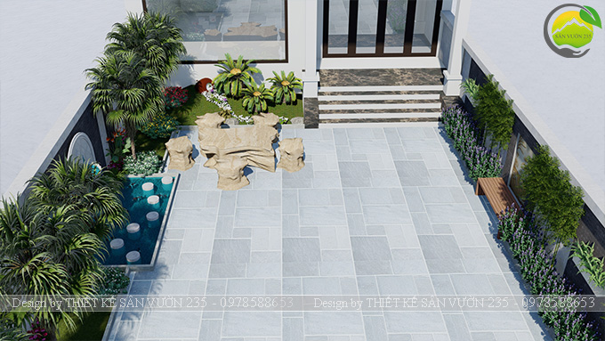 Mẫu thiết kế tiểu cảnh trước nhà tại Sài Gòn 6