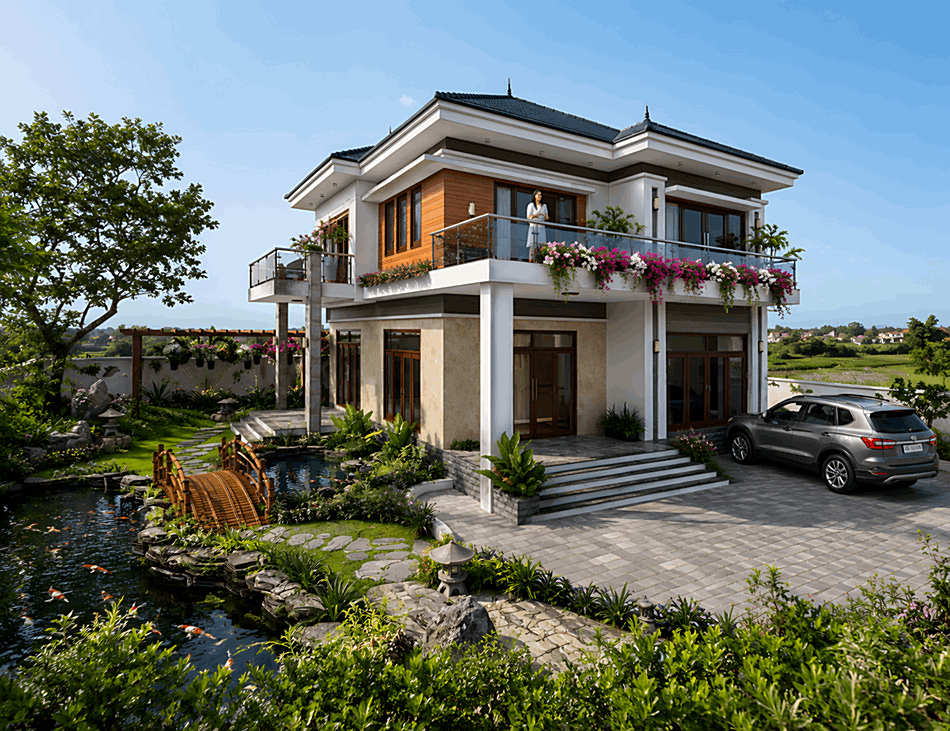 Mẫu thiết kế tiểu cảnh sân vườn tại Phú Thọ 4