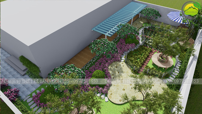 thiết kế sân vườn trồng rau