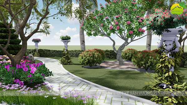 Thiết kế sân vườn biệt thự villa ven sông tại Hà Nội 6