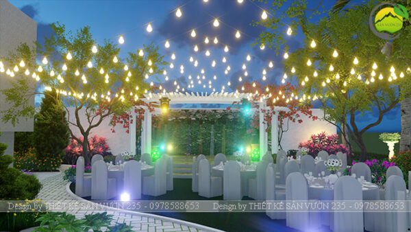 Thiết kế sân vườn biệt thự villa ven sông tại Hà Nội 3
