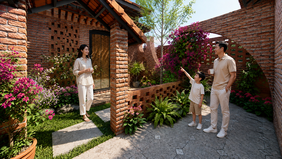 nhà nghỉ sân vườn homestay