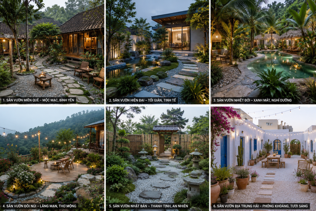 thiết kế homestay sân vườn