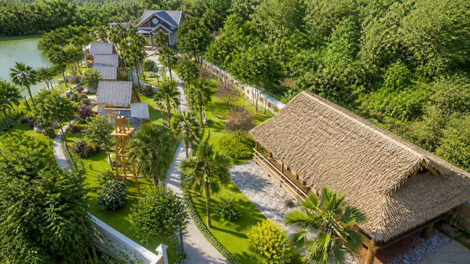 thiết kế sân vườn homestay cafe