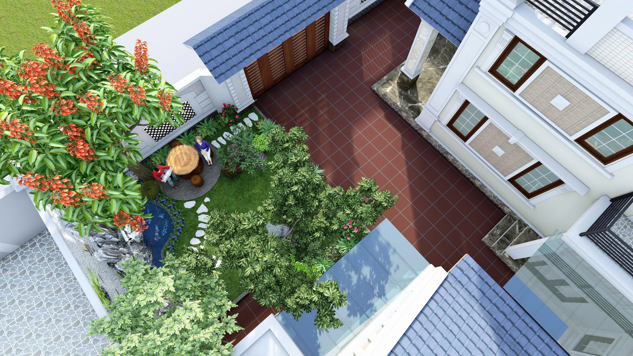 tiểu cảnh 60m2 tại long biên