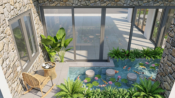 mẫu thiết kế tiểu cảnh ban công tại Long Biên