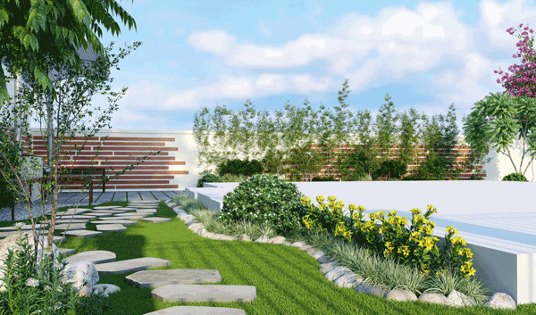 Thiết kế sân vườn hiện đại nâng cao giá trị ngôi nhà