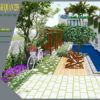 Thiết kế sân vườn tiểu cảnh villa 200m2 tại Hà Nội