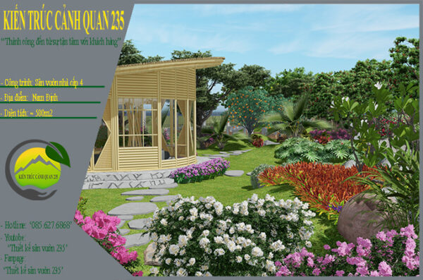 Thiết kế sân vườn diện tích 500m2 tại Nam Định