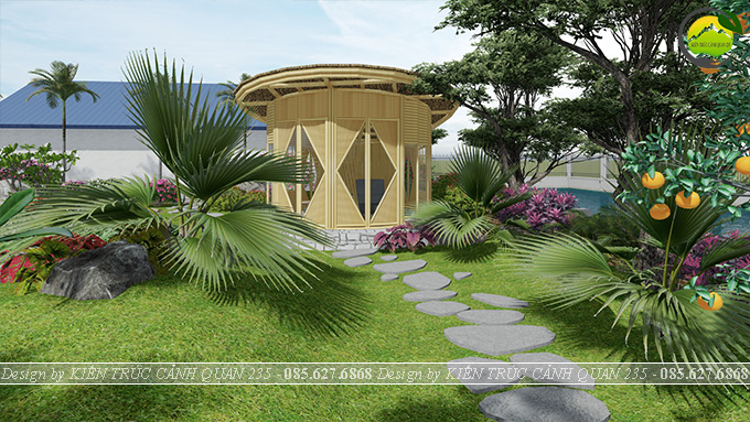 Thiết kế sân vườn diện tích 500m2 tại Nam Định