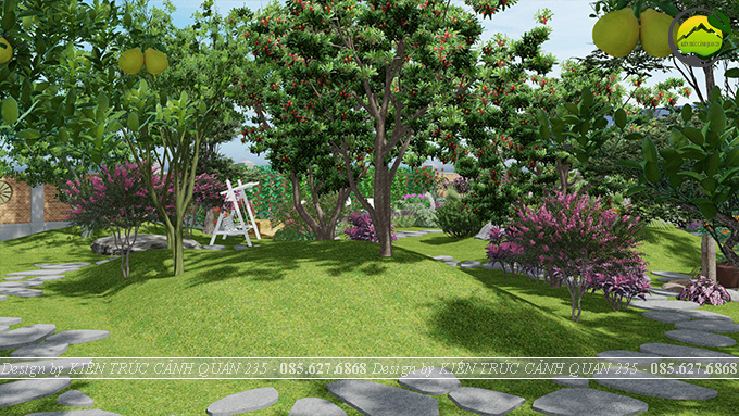 Thiết kế sân vườn diện tích 500m2 tại Nam Định