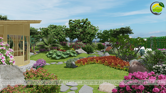Thiết kế sân vườn diện tích 500m2 tại Nam Định