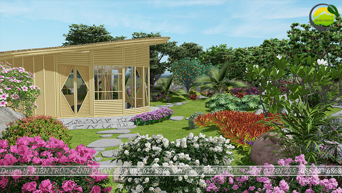 Thiết kế sân vườn diện tích 500m2 tại Nam Định